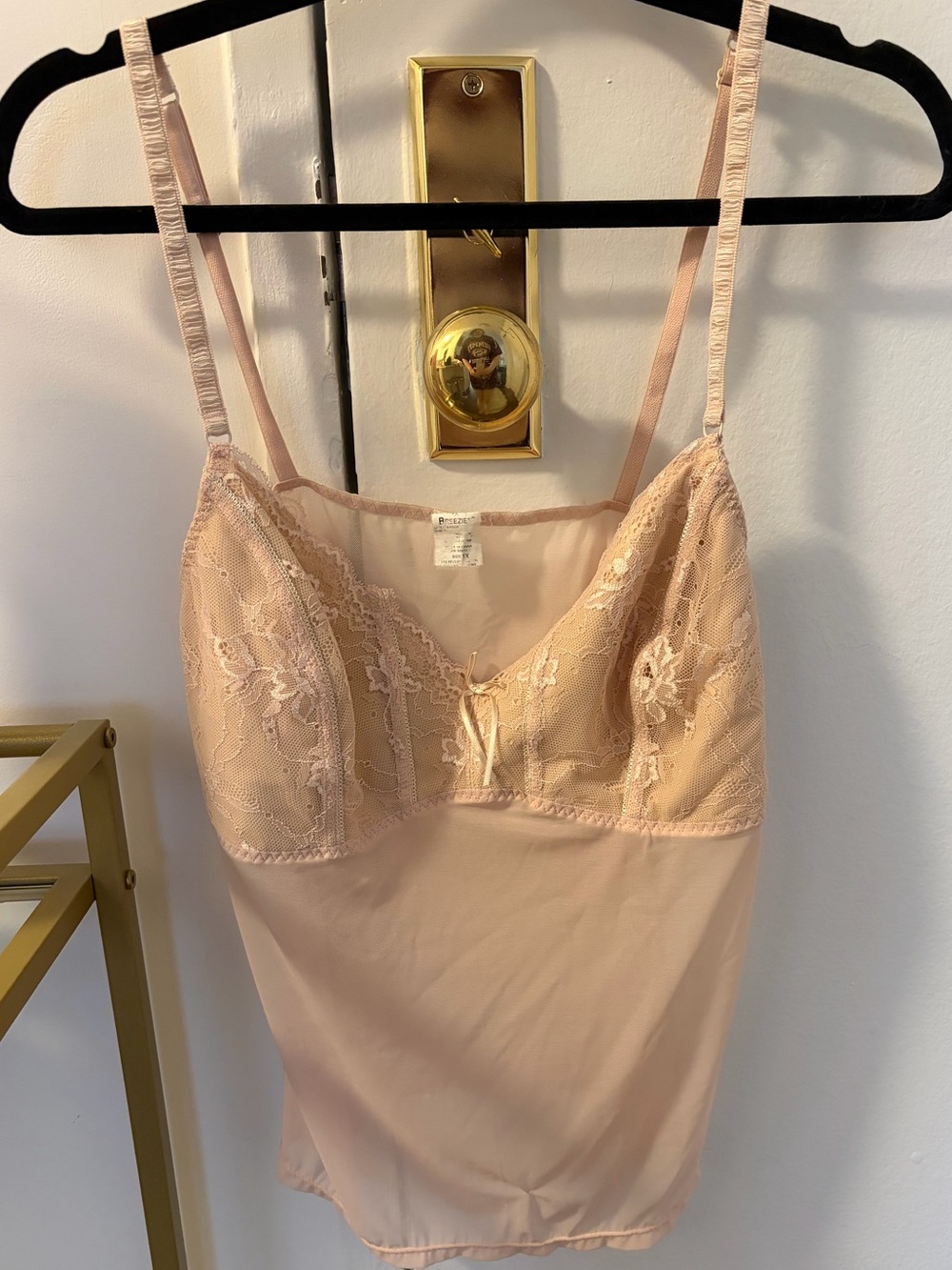 VINTAGE BREEZIES Lace Mesh Bustier Intimate Lingerie Camisole Coquette Top - Picture 4 of 7